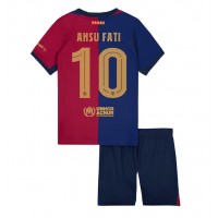 Barcelona Ansu Fati #10 Hjemmedraktsett Barn 2024-25 Kortermet (+ Korte bukser)